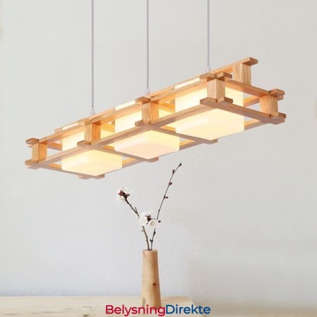 Kreativ 3-Lyss Eikependellampe Dekorativ Tretaklampe Kafé