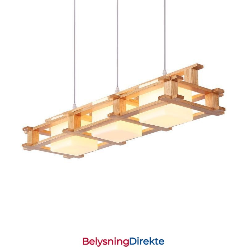 Kreativ 3-Lyss Eikependellampe Dekorativ Tretaklampe Kafé