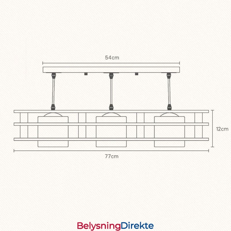 Kreativ 3-Lyss Eikependellampe Dekorativ Tretaklampe Kafé