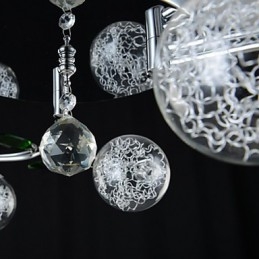 Lysekrone Med 6 Lys Landlig Aluminium Glass Krom