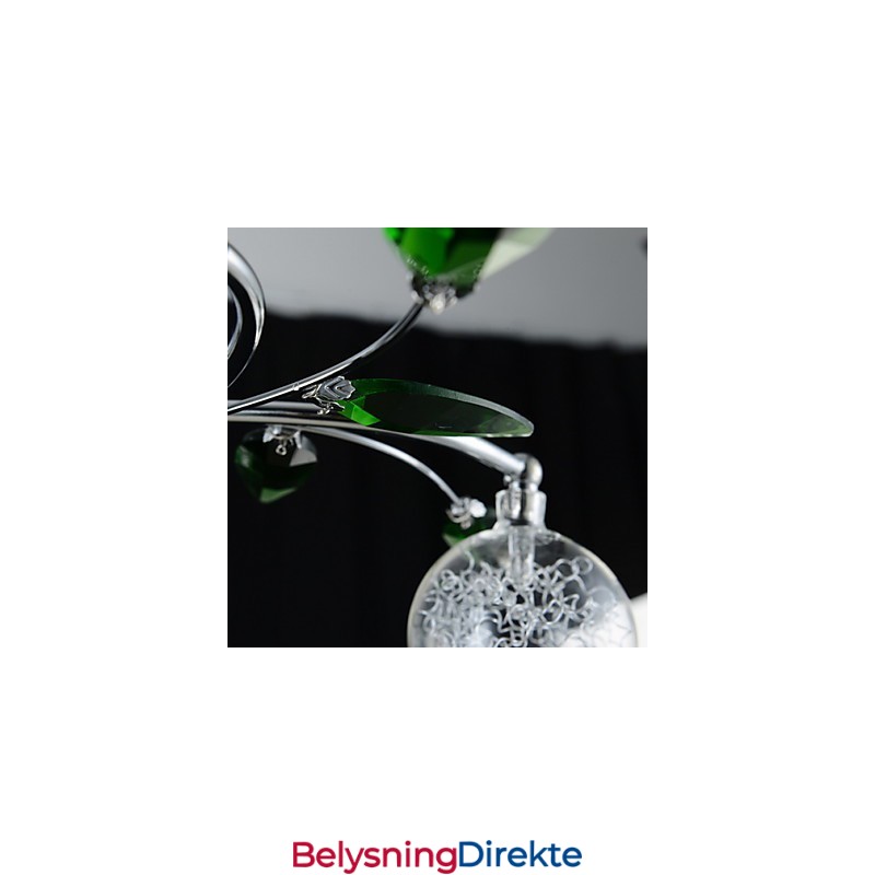 Lysekrone Med 6 Lys Landlig Aluminium Glass Krom