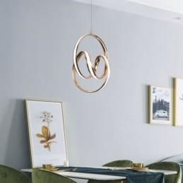 Moderne Minimalistisk Pendellampe Unik Sirkulær Vrilampeøy