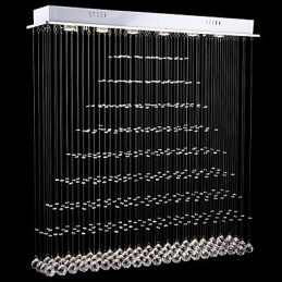 Rektangulær Krystall Pendellampe Taklysekrone Belysning Lamper Armaturer