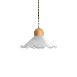 Moderne Blonde Glass Pendellampe Enkelt Hode Pendellampe