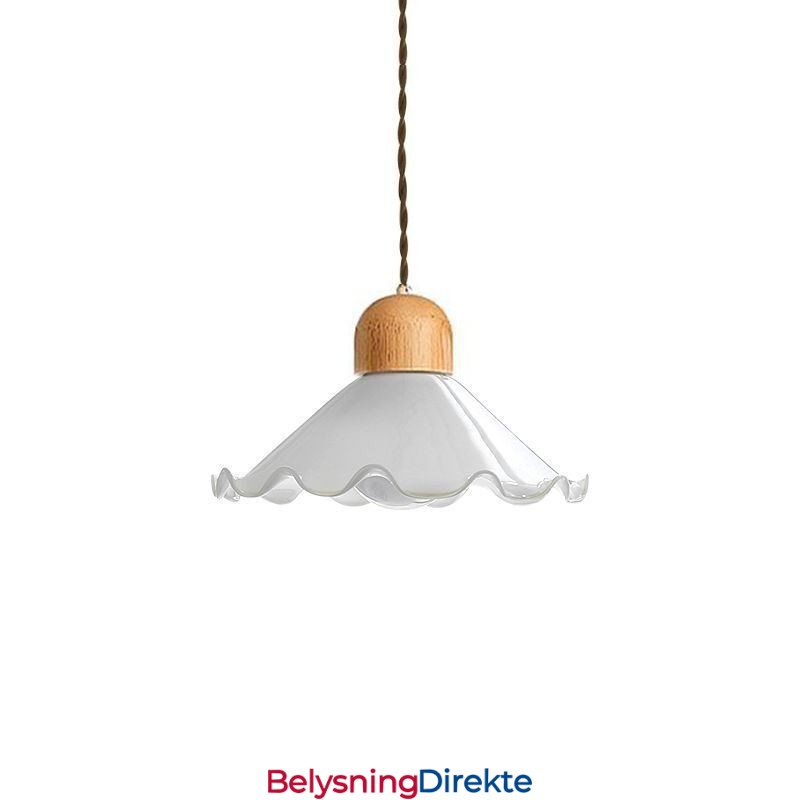 Moderne Blonde Glass Pendellampe Enkelt Hode Pendellampe