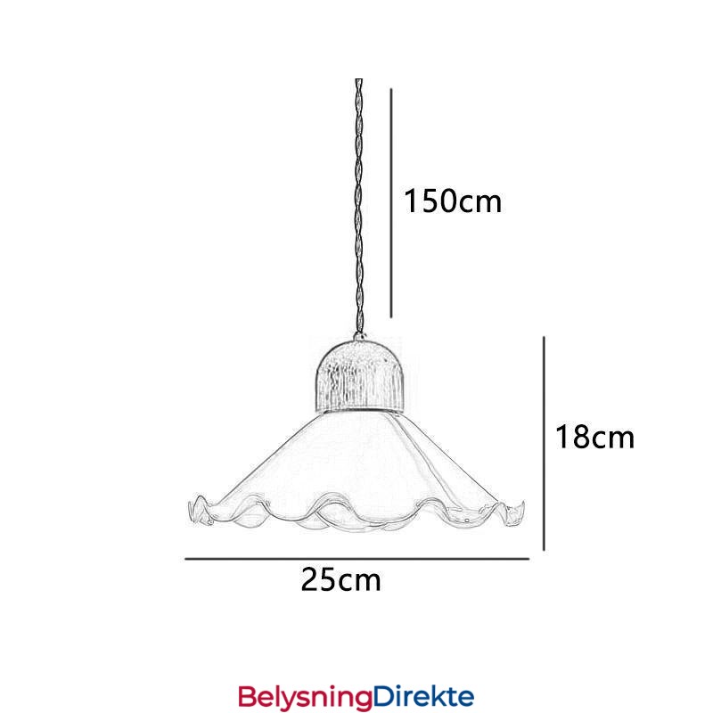 Moderne Blonde Glass Pendellampe Enkelt Hode Pendellampe