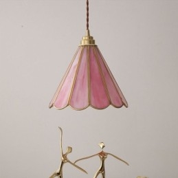 Japansk Stil Glass Pendellampe Retro Kronbladlampe