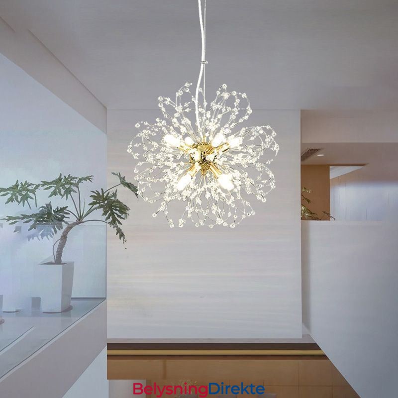 Løvetann Krystall Pendellampe Elegant Lysekrone