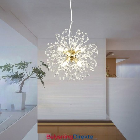 Løvetann Krystall Pendellampe Elegant Lysekrone