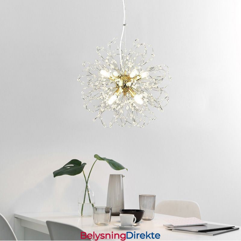Løvetann Krystall Pendellampe Elegant Lysekrone