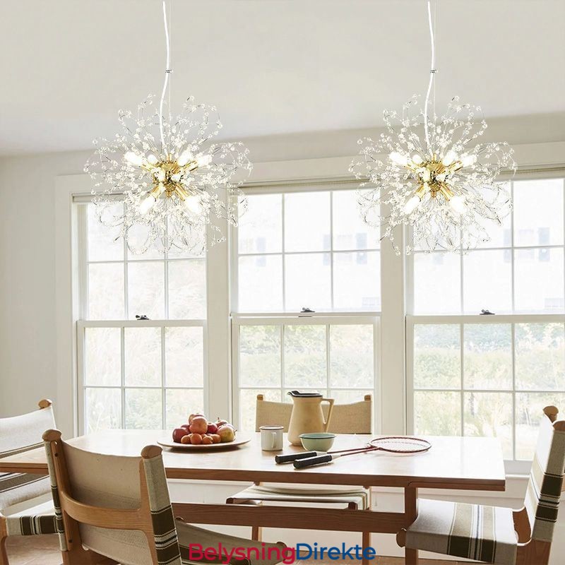 Løvetann Krystall Pendellampe Elegant Lysekrone