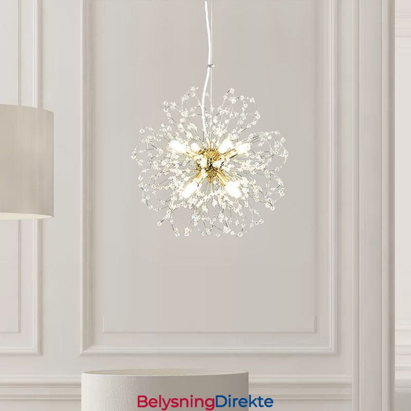 Løvetann Krystall Pendellampe Elegant Lysekrone