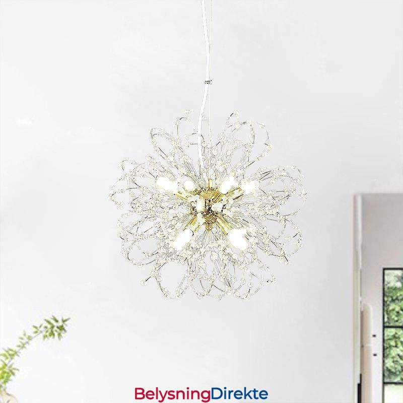 Løvetann Krystall Pendellampe Elegant Lysekrone