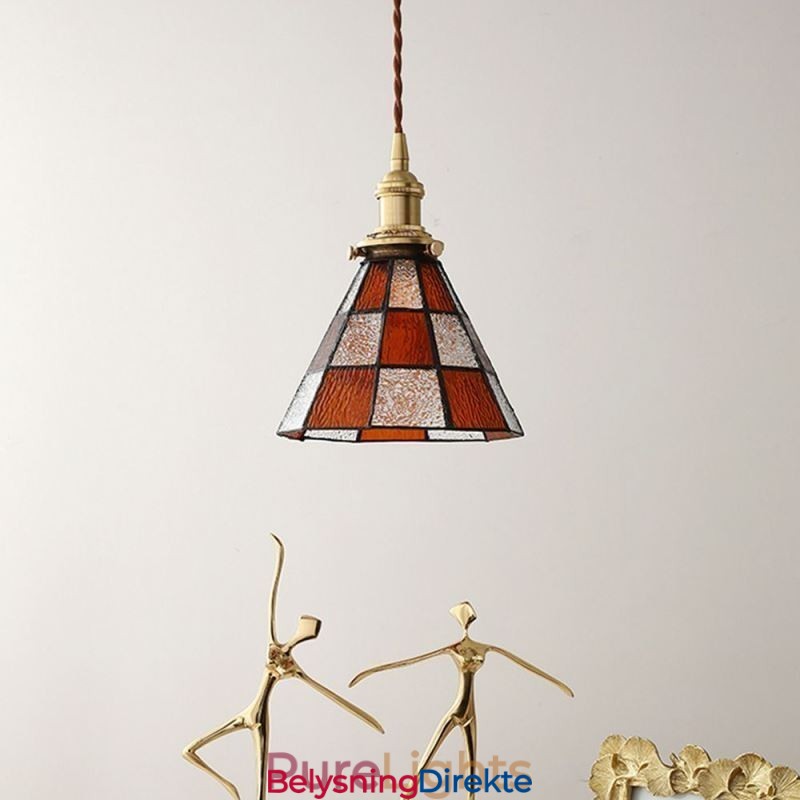 Retro Lattice Glass Pendellampe I Japansk Stil