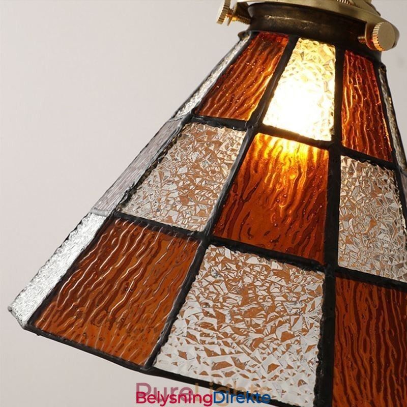 Retro Lattice Glass Pendellampe I Japansk Stil