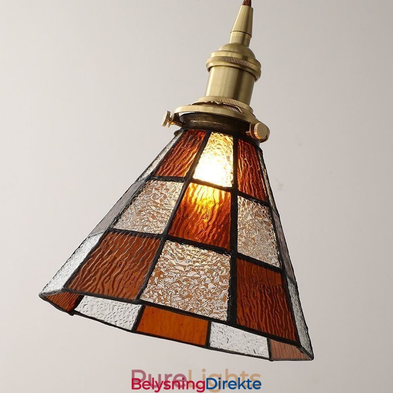 Retro Lattice Glass Pendellampe I Japansk Stil