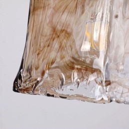 Unik Mini-Glass Pendellampe I Japansk Stil, Ravfarget Dekorativ Belysning