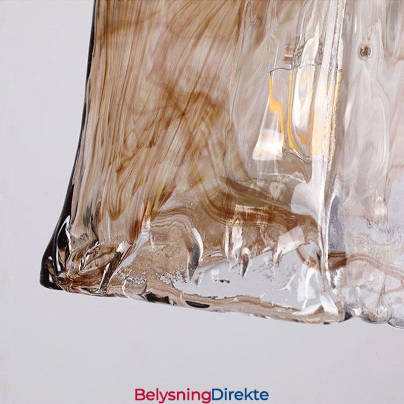 Unik Mini-Glass Pendellampe I Japansk Stil, Ravfarget Dekorativ Belysning