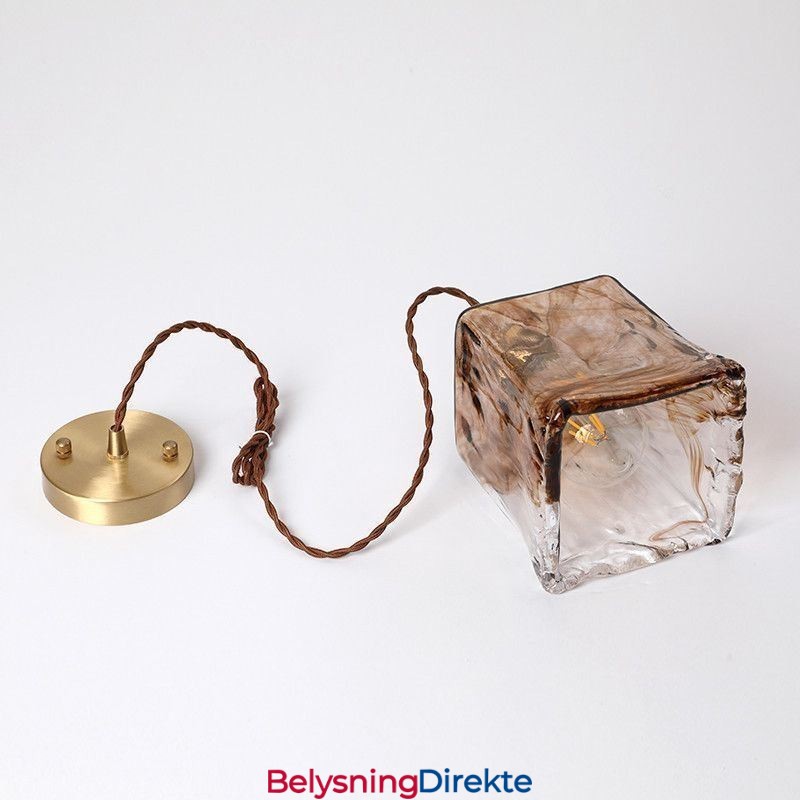 Unik Mini-Glass Pendellampe I Japansk Stil, Ravfarget Dekorativ Belysning