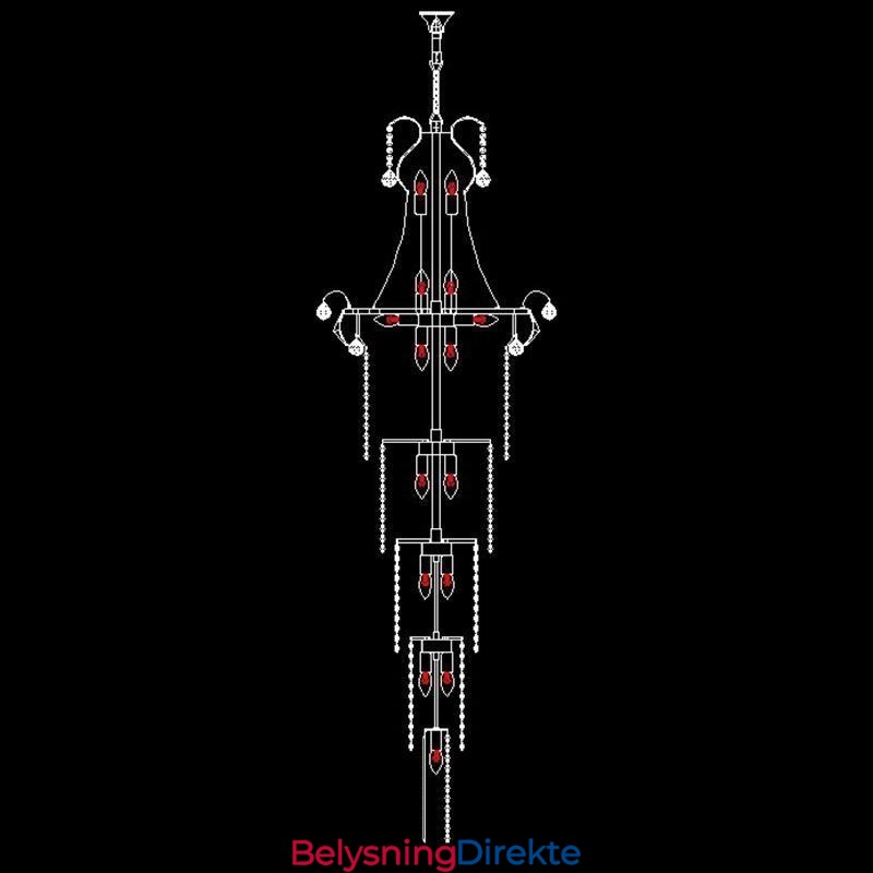 Europeisk Lang Anhengskrystalllysekrone