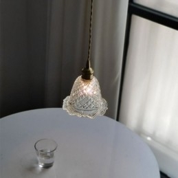 Moderne Blomsterglass Pendellampe Med 1 Lyspære Dekorativ Lampe