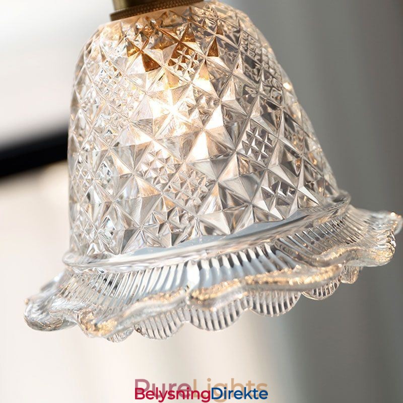 Moderne Blomsterglass Pendellampe Med 1 Lyspære Dekorativ Lampe