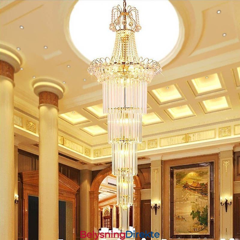 Elegant Lang Anhengskrystalllysekrone