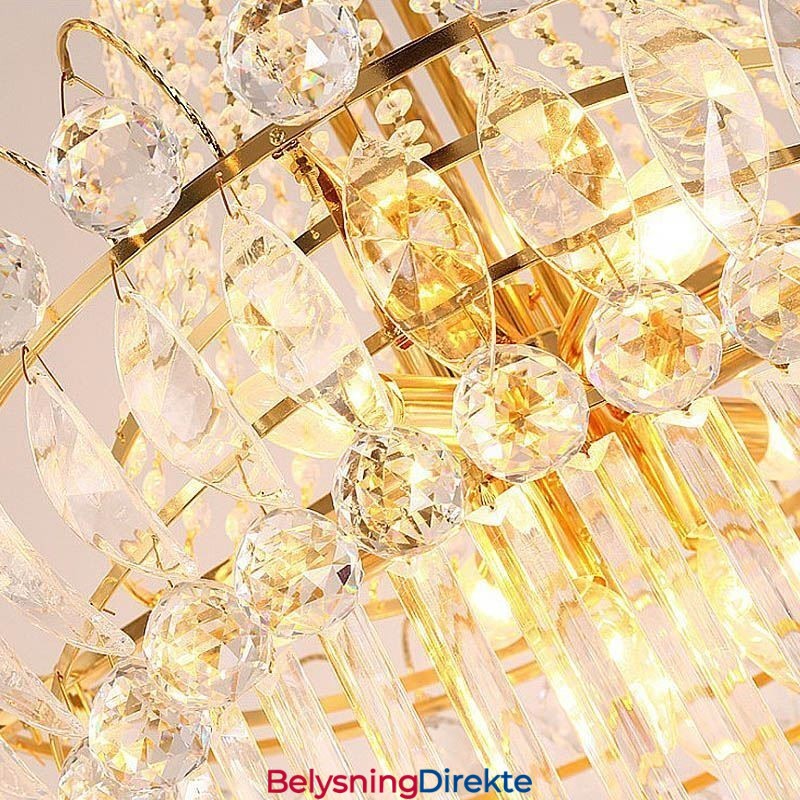 Elegant Lang Anhengskrystalllysekrone