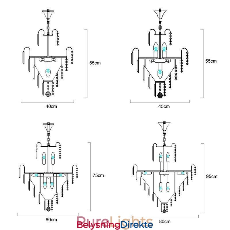 Moderne Elegant Krystall Anhengslampe Konisk Lysekrone