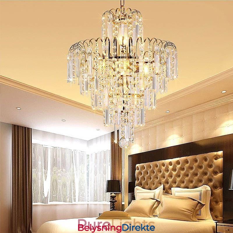 Moderne Elegant Krystall Anhengslampe Konisk Lysekrone