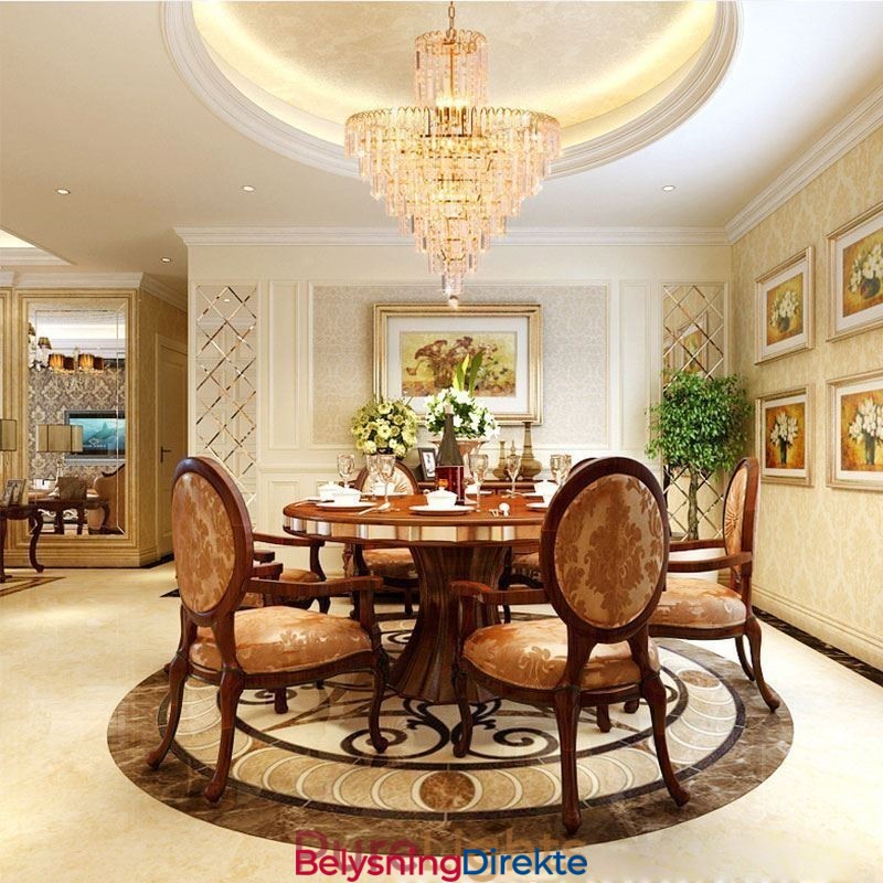 Moderne Elegant Krystall Anhengslampe Konisk Lysekrone