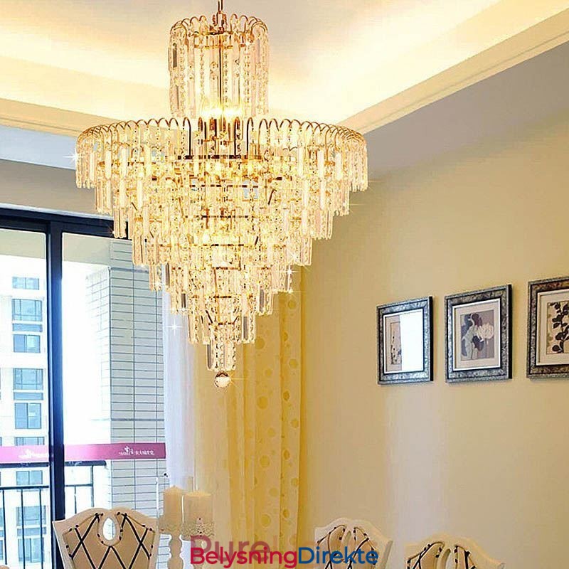 Moderne Elegant Krystall Anhengslampe Konisk Lysekrone