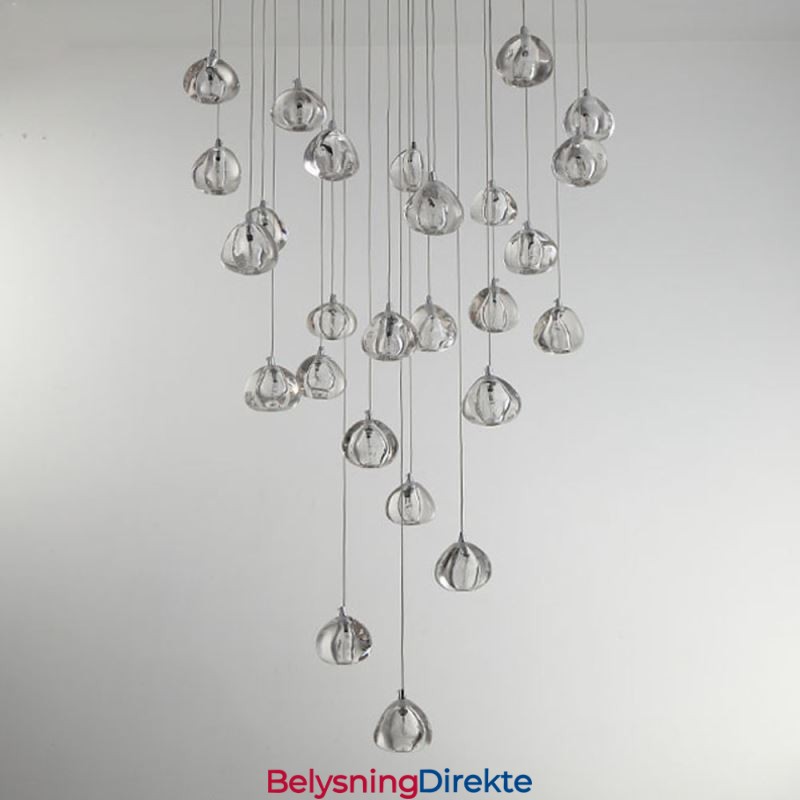 Moderne Krystallklyngependellampe Unik Krystalllampeskjerm Duplex Trapp