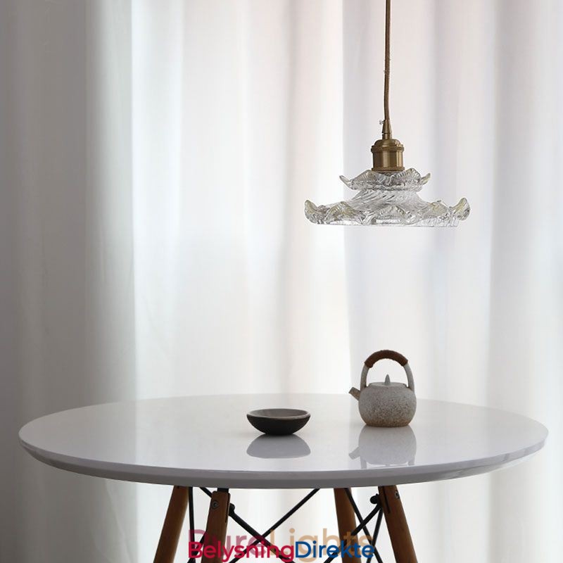 Japansk Stil Glass Pendellampe Lotus Glass Pendellampe