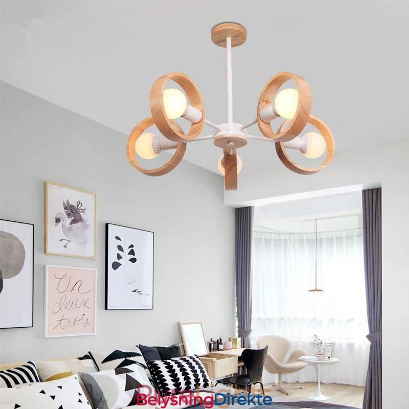 Nordisk Unik Pendellampe I Tre