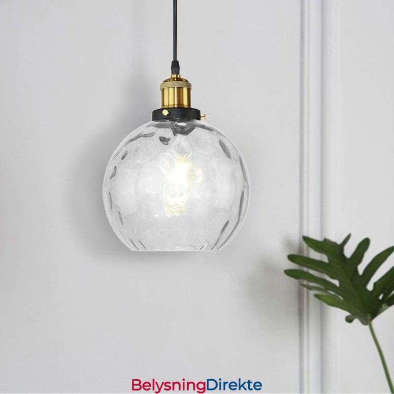Moderne Glassanhengslampe Rund Glassanhengslampe Med Vannmønster