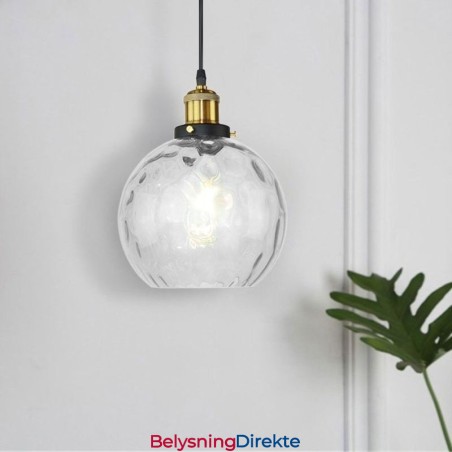 Moderne Glassanhengslampe Rund Glassanhengslampe Med Vannmønster