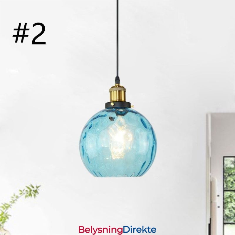 Moderne Glassanhengslampe Rund Glassanhengslampe Med Vannmønster