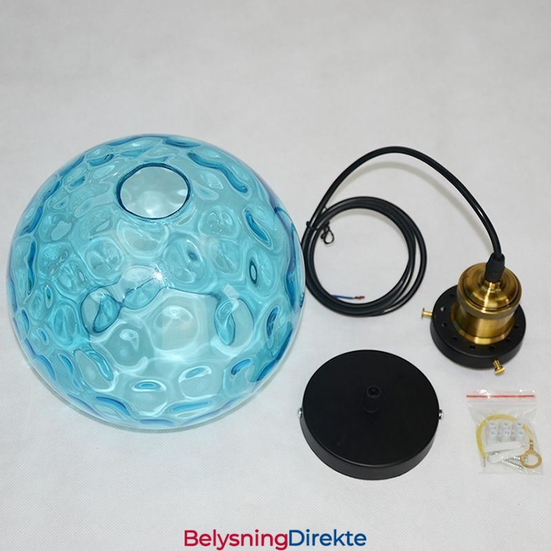 Moderne Glassanhengslampe Rund Glassanhengslampe Med Vannmønster