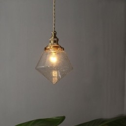 1 Lys Diamantglass Pendellampe Bobleglasslampe
