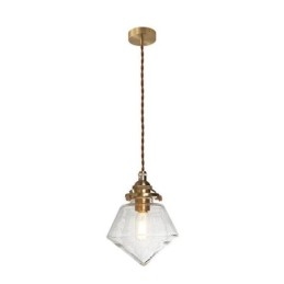 1 Lys Diamantglass Pendellampe Bobleglasslampe