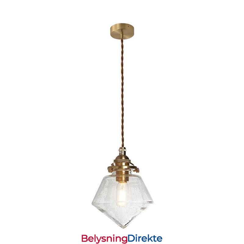 1 Lys Diamantglass Pendellampe Bobleglasslampe