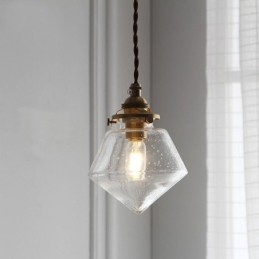 1 Lys Diamantglass Pendellampe Bobleglasslampe