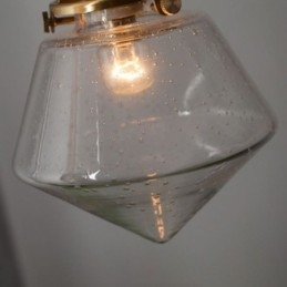 1 Lys Diamantglass Pendellampe Bobleglasslampe