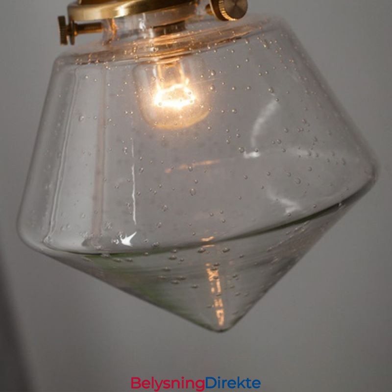 1 Lys Diamantglass Pendellampe Bobleglasslampe