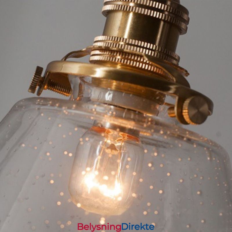 1 Lys Diamantglass Pendellampe Bobleglasslampe