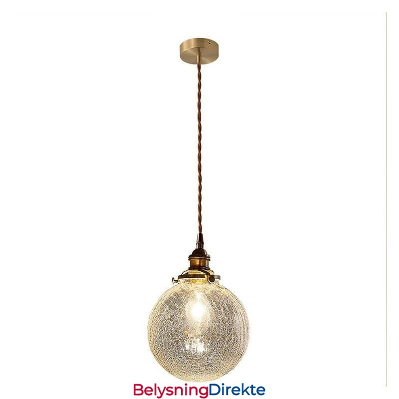 Moderne Pendellampe I Glass Med Knitrende Tak