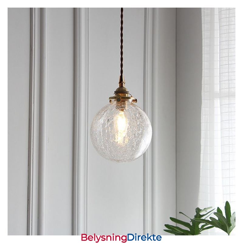 Moderne Pendellampe I Glass Med Knitrende Tak