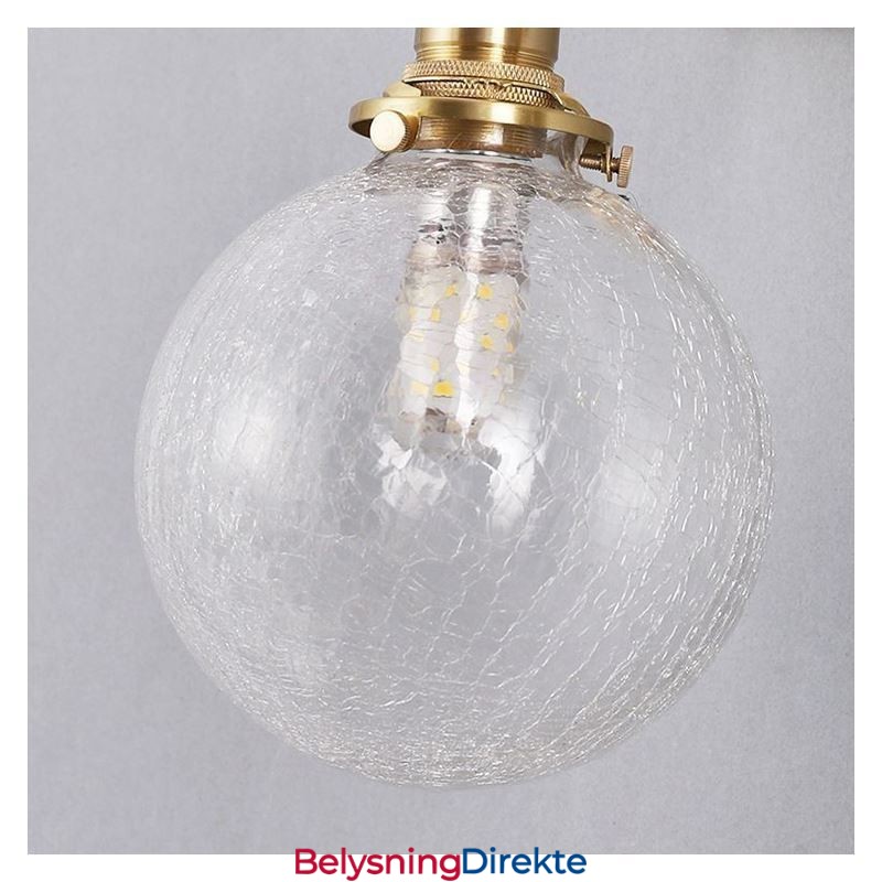 Moderne Pendellampe I Glass Med Knitrende Tak