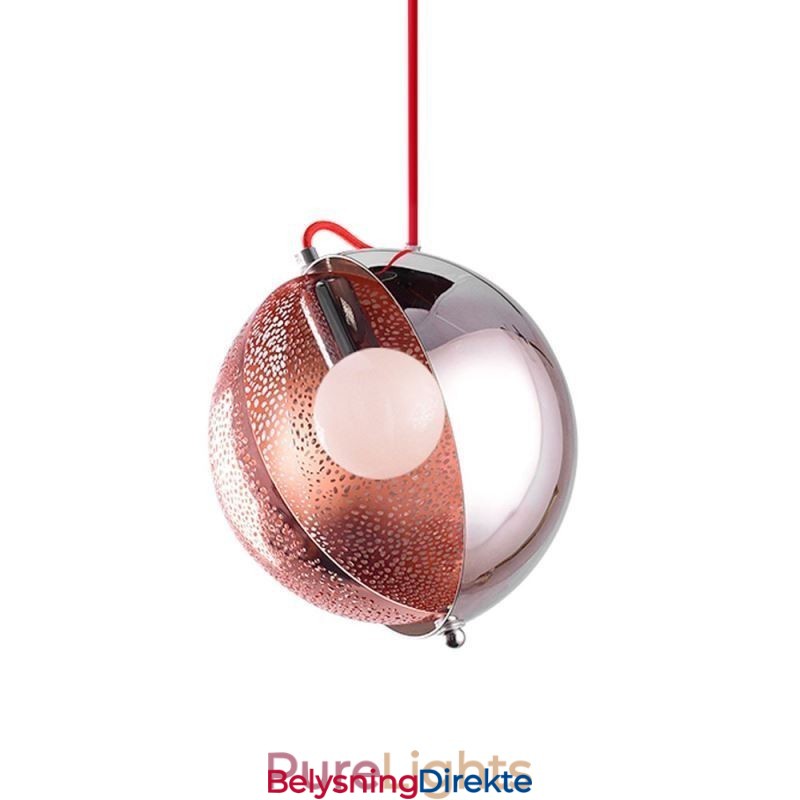 Moderne Rosegull Pendellampe Halvrund Glasslampeskjerm Dekorativ Lampe Kafé